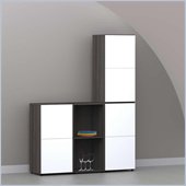 Nexera Allure 4-Piece Storage Module in Ebony and White