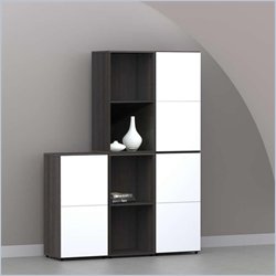 Nexera Allure 5-Piece Storage Module in Ebony and White