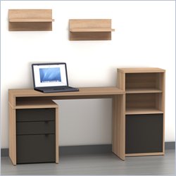 Nexera Infini-T 5-Piece Office Module Set in Biscotti