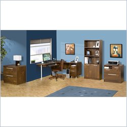 Nexera Aero Lite L-Shape Workstation Set in Truffle