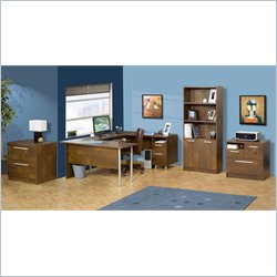 Nexera Aero Lite U-Shape Workstation Set in Truffle