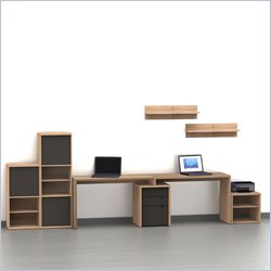 Nexera Infini-T 8-Piece Office Module Set in Biscotti