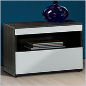 Nexera Atom Night Table in White Lacquer and Ebony