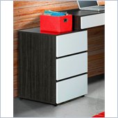 Nexera Atom Filing Cabinet in White Lacquer and Ebony