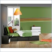 Nexera Atom 39 Bedroom Set in White Lacquer and Ebony