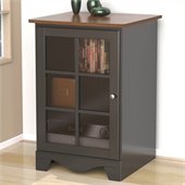 Nexera Pinnacle One Door Audio Tower in Cinnamon Cherry & Black