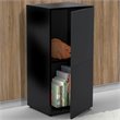 ADD TO YOUR SET: Nexera Avenue One Door Storage Module in Black Lacquer & Melamine