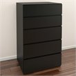 ADD TO YOUR SET: Nexera Avenue 5 Drawer Chest in Black Lacquer & Melamine