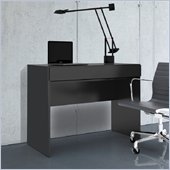 Nexera Avenue 1 Drawer Desk with Flip Door in Black Lacquer & Melamine