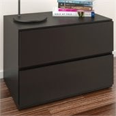 Nexera Avenue Night Stand in Black Lacquer & Melamine