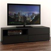 Nexera Avenue 60'' TV Stand in Black Lacquer & Melamine