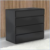 Nexera Avenue 4 Drawer Chest in Black Lacquer & Melamine