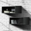 ADD TO YOUR SET: Nexera Avenue Decorative Wall Rectangles in Black Lacquer (set of 2)