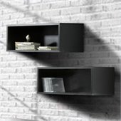 Nexera Avenue Decorative Wall Rectangles in Black Lacquer (set of 2)