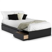 Nexera Avenue Reversible Storage Bed in Black Lacquer & Melamine
