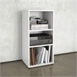ADD TO YOUR SET: Nexera Blvd Open Storage Module in White Lacquer & Melamine