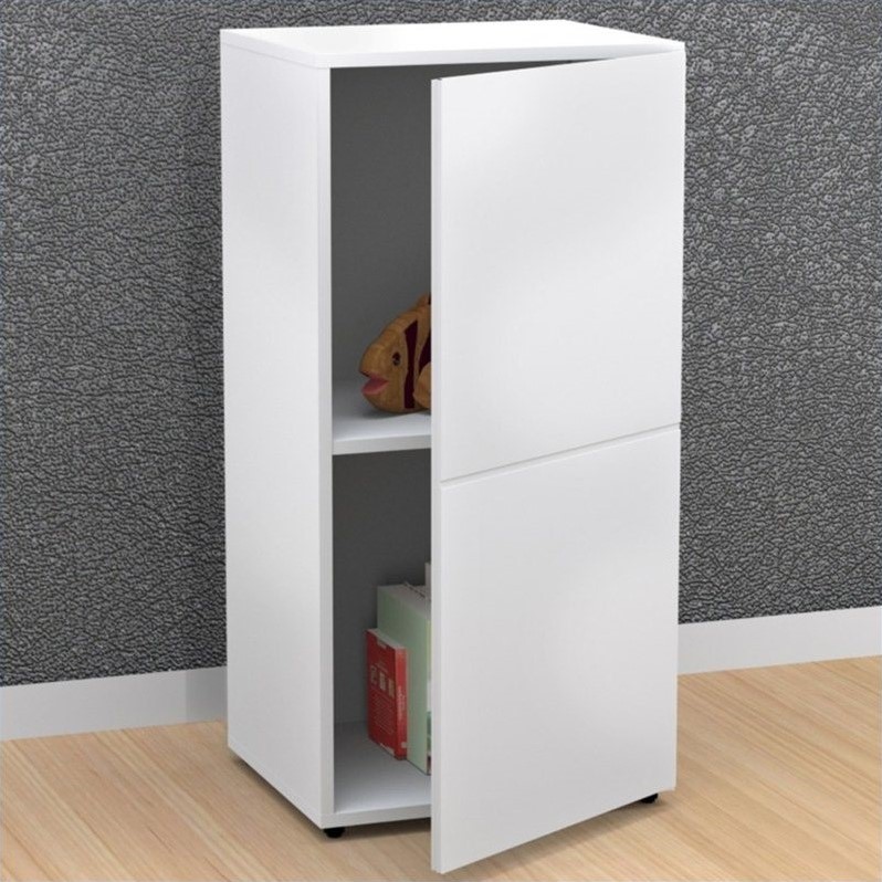 Nexera 22203 BLVD Storage Module: 221203 Bookcase White Lacquer/Melam