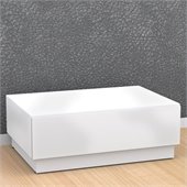 Nexera Blvd Coffee Table w/ Hidden Storage in White Lacquer & Melamine