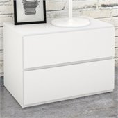 Nexera Blvd Night Stand in White Lacquer & Melamine