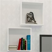 Nexera Blvd Decorative Wall Cubes in White Lacquer (set of 2)