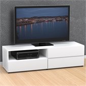 Nexera Blvd 60'' TV Stand in White Lacquer & Melamine