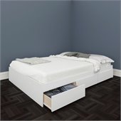 Nexera Blvd Reversible Storage Bed in White Lacquer & Melamine