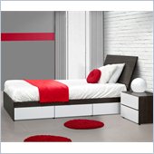 Nexera Allure 39 Reversible Twin Bed 3 Piece Bedroom Set