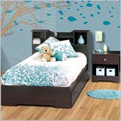 Nexera Pocono Twin Storage Bed 3 Piece Bedroom Set in Espresso