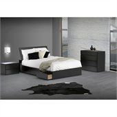 Nexera Avenue Reversible Storage 4 Piece Bedroom Set in Black