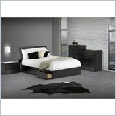 Nexera Avenue Reversible Storage 5 Piece Bedroom Set in Black