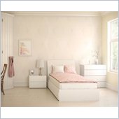 Nexera Blvd Reversible Storage 4 Piece Bedroom Set in White