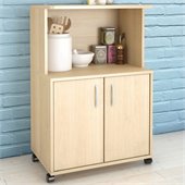 Nexera Delissio Microwave Kitchen Cart in Natural Maple