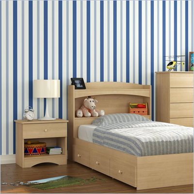 Nexera Alegria Twin Captain's Bed 3 Piece Bedroom Set in Natural Maple