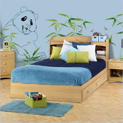 Nexera Alegria Full Storage Bed in Natural Maple