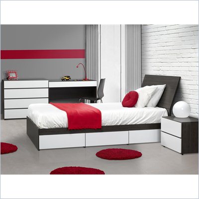 Nexera Allure 39" 5-Piece Bedroom Set in Ebony