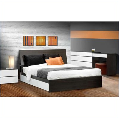 Nexera Allure 60" 6-Piece Bedroom Set in Ebony