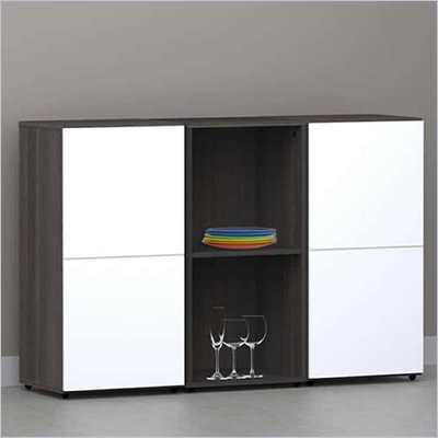 Nexera Allure 3-Piece Storage Module in Ebony and White