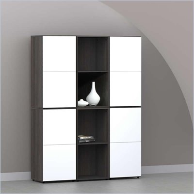 Nexera Allure 6-Piece Storage Module in Ebony and White
