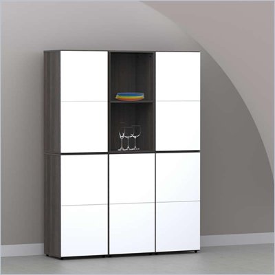 Nexera Allure 6-Piece Storage Module in Ebony and White