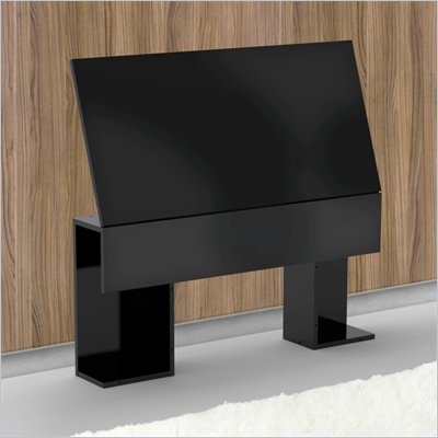 Nexera Avenue Storage Headboard in Black Lacquer & Melamine