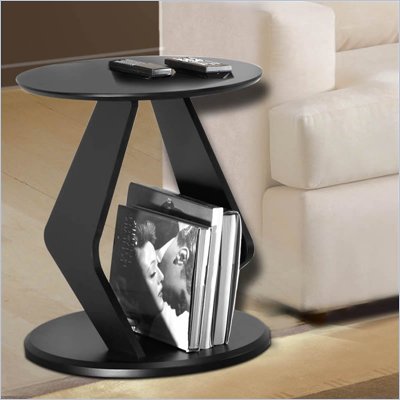 Nexera Boomerang Modern 21" End Table in Black Finish