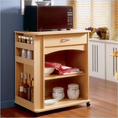 Nexera Delissio Microwave Cart in Natural Maple