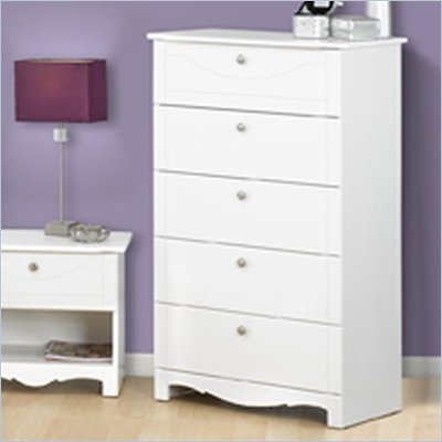 Nexera Dixie 5 Drawer Wood Chest in White
