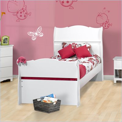 Nexera Dixie Sleigh Bed in White