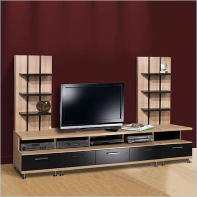 Nexera Eclipse 3 Piece Entertainment Center in Biscotti