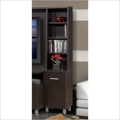 Nexera Element Tall Bookcase Audio Tower in Espresso