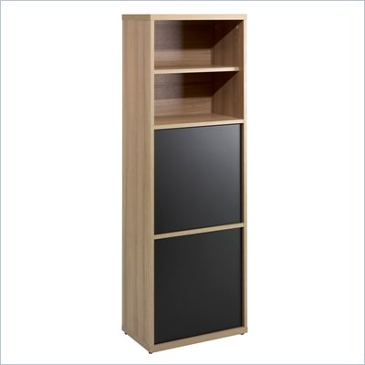 Nexera Infini-T 56" 2 Door Bookcase in Biscotti and Espresso