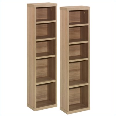 Nexera Infini-T CD/DVD Storage Towers in Biscotti (Set of 2)