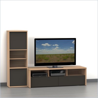 Nexera Infini-T 2-Piece Entertainment Set in Biscotti and Espresso