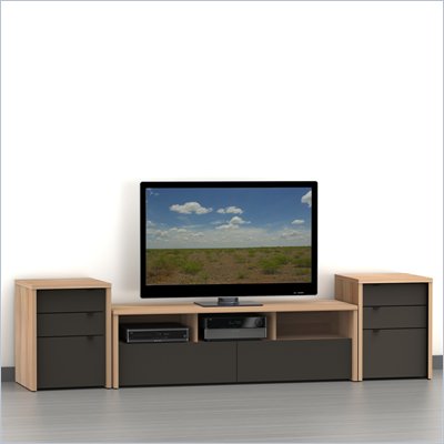 Nexera Infini-T 2-Piece Entertainment Set in Biscotti and Espresso